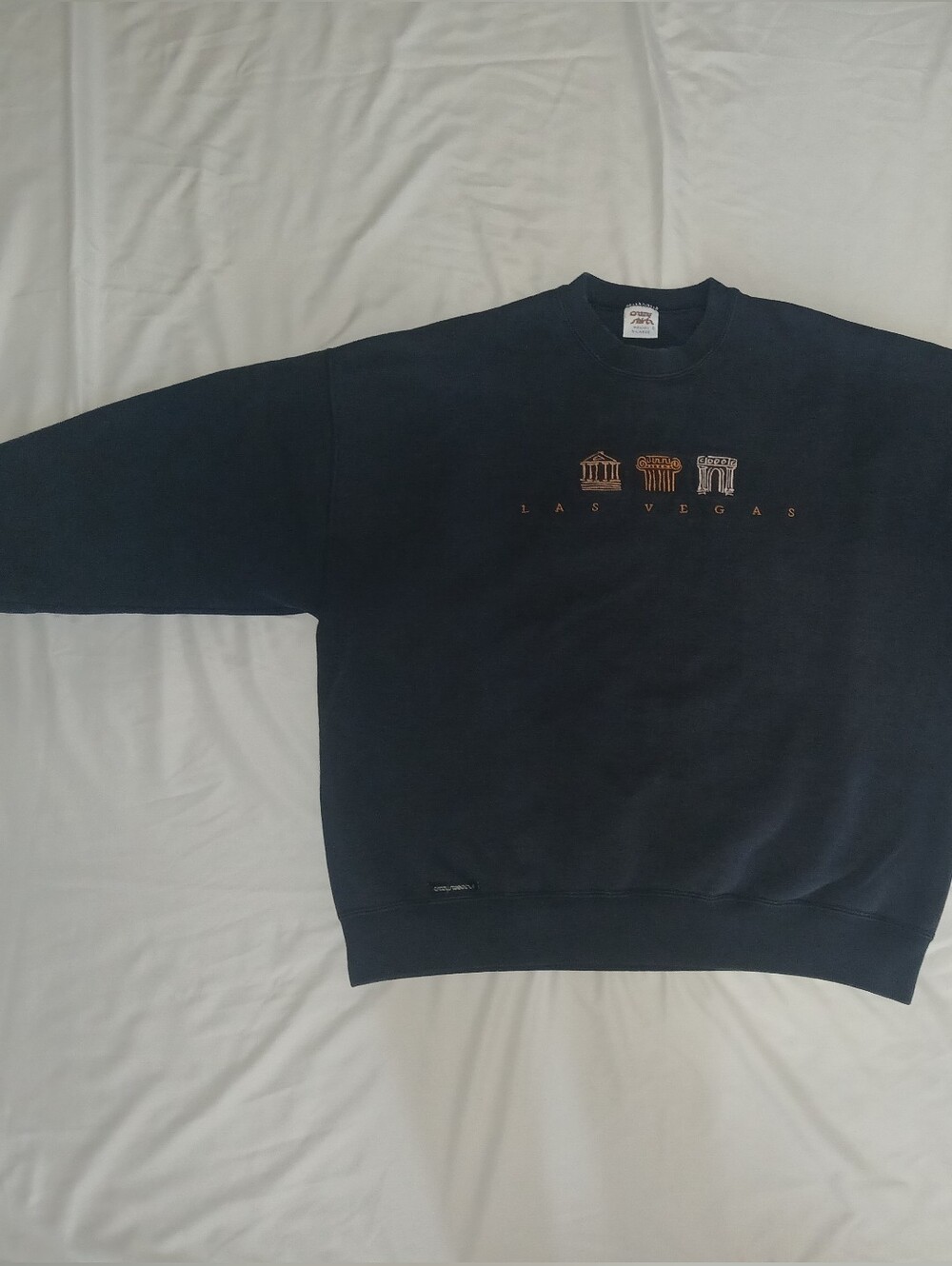 Navy Crewneck Sweater with Embroidered Motif - Unknown Brand